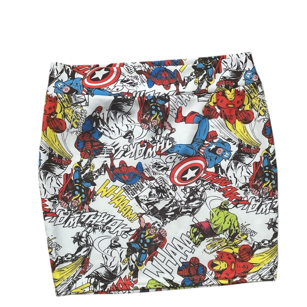 Mighty Fine Marvel Con Comic Graphic Mini Skirt